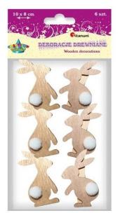 Opakowanie Ozdoba drewniana Klamerki króliczki mix 6szt