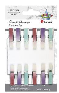 Opakowanie Ozdoba drewniana Klamerki ombre 7x45mm mix 12szt