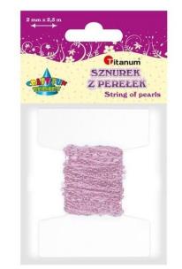 Opakowanie Perełki na sznurku 2,5mmx2m różowe