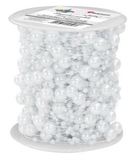 Opakowanie Perełki na żyłce 20m 2 rozmiary białe