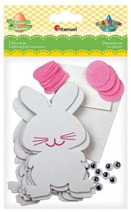 Opakowanie Piankowe zające do złożenia biało-różowe 6szt