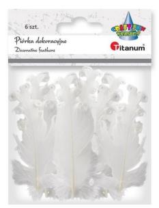 Opakowanie Piórka curly białe 6szt