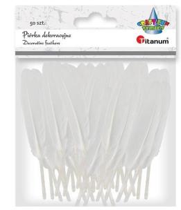 Opakowanie Piórka lotki 10-15cm białe 50szt