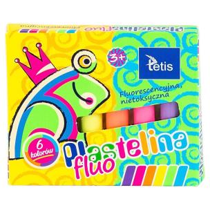 Opakowanie Plastelina Tetis fluorescencyjna 6 kolorów 15g
