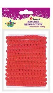 Opakowanie Pompony 6mm na taśmie 1,7m czerwone 24szt