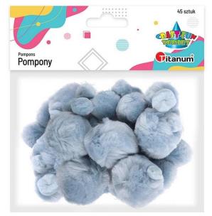Opakowanie Pompony akrylowe szare mix rozmiarów 45szt