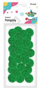 Opakowanie Pompony poliestrowe 25mm zielone 30szt