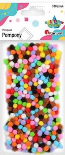 Opakowanie Pompony poliestrowe 7mm mix kolorów 380szt