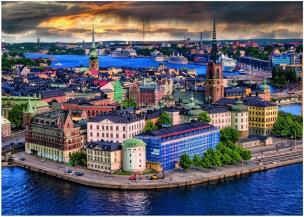 Opakowanie Puzzle 1000 Skandynawskie miasto widok