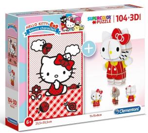 Opakowanie Puzzle 104 3D model Hello Kitty