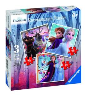 Opakowanie Puzzle 3w1 Kraina Lodu 2