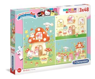 Opakowanie Puzzle 3x48 Super Kolor Hello Kitty