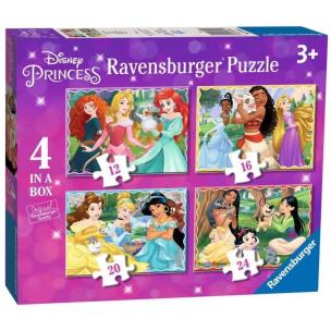 Opakowanie Puzzle 4w1 Księżniczki Disney 2