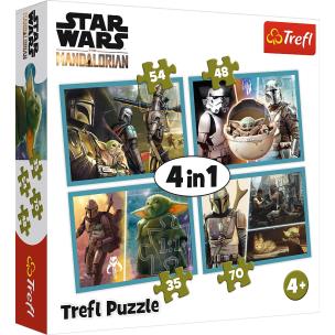 Opakowanie Puzzle 4w1 Mandalorian i jego świat TREFL