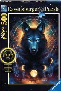 Opakowanie Puzzle 500 Świecące - Wilk i księżyce