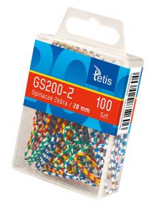 Okładka książki Spinacze okrągłe Tetis zebra 28 mm 100 sztuk (GS200-Z)