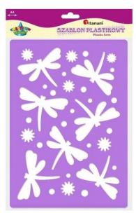 Opakowanie Szablon plastikowy A6 kwiaty, motyle mix fioletowy