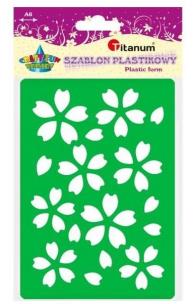 Opakowanie Szablon plastikowy A6 kwiaty zielony, fioletowy