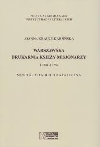 Okładka książki Warszawska drukarnia księży misjonarzy