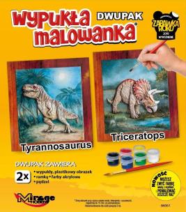 Opakowanie Wypukła malowanka Dinozaury - T-rex + Triceratops