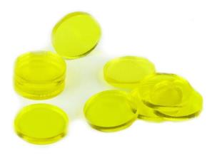 Opakowanie Znaczniki akryl żółte okrągłe 22x3mm 10szt