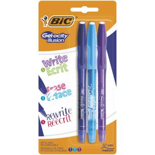 Opakowanie Długopis wymazywalny BIC Gel-ocity illusion mix FUN blister 3szt