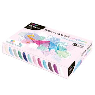 Opakowanie Farby plakatowe Kidea pastelowe 24 kolory