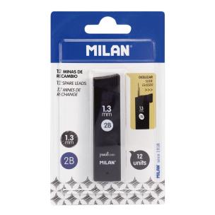 Opakowanie Grafity MILAN 2B 1,3 mm do ołówków automatycznych 12 szt. blister