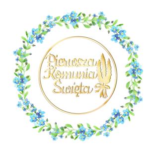 Opakowanie Karnet KW Komunia Niezapominajki Lakier 3D