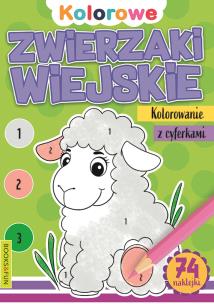 Okładka książki Kolorowanie z cyferkami. Zwierzaki wiejskie