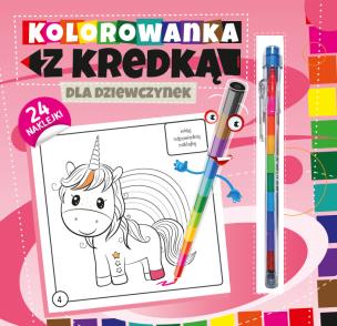 Okładka książki Kolorowanka z kredką. Dla dziewczynek