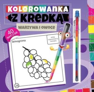 Okładka książki Kolorowanka z kredką. Warzywa i owoce