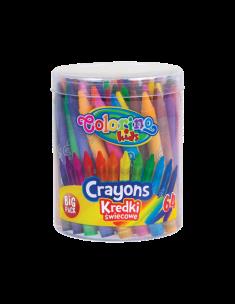 Opakowanie Kredki świecowe Colorino Kids 64 kolorów wiaderko