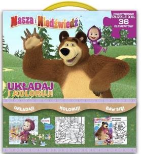 Okładka książki Masza i niedźwiedź. Układaj i koloruj.