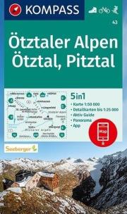 Okładka książki Otztaler Alpen, Otztal, Pitztal 1:50 000 Kompass