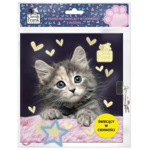 Opakowanie Pamiętnik świecący w ciemności z kłódką Cleo i Frank 30 kot