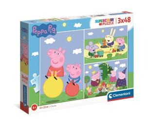 Opakowanie Puzzle 3x48 super color Świnka Peppa 25263