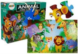Opakowanie Puzzle Dżungla Dzikie Zwierzęta 48 elem