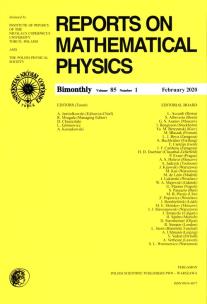 Opakowanie Reports on Mathematical Physics 85/1 Pergamon
