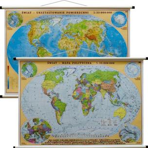 Okładka książki SWIAT MAPA SCIENNA polityczna 1:35 MLN-MERIDIAN