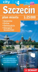 Szczecin mapa samochodowa plastik. Autor: Opracowanie zbiorowe. Multiszop.pl Okładka książki Szczecin mapa samochodowa plastik