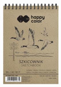 Szkicownik na spirali A6/80K Ptaki HAPPY COLOR. Wydawca: GDD. Multiszop.pl Opakowanie Szkicownik na spirali A6/80K Ptaki HAPPY COLOR