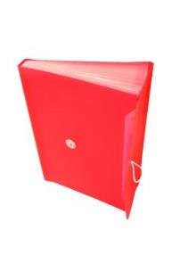 Opakowanie Teczka harmonijkowa A4 PP z gumką boczną czerwona, Tetis