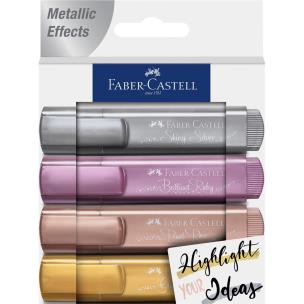 Zakreślacz metaliczny 4 kolory FABER CASTELL. Wydawca: Faber Castell. Multiszop.pl Opakowanie Zakreślacz metaliczny 4 kolory FABER CASTELL