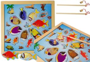 Opakowanie Zestaw do Łowienia Rybek na Magnes Drewniane 27x27 cm