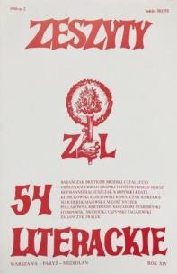 Okładka książki Zeszyty literackie 54 2/1996
