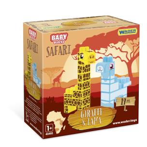 Opakowanie Baby Blocks Safari żyrafa i lama 19 elementów