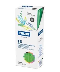Opakowanie Cienkopis Sway Fineliner zielony (16szt) MILAN