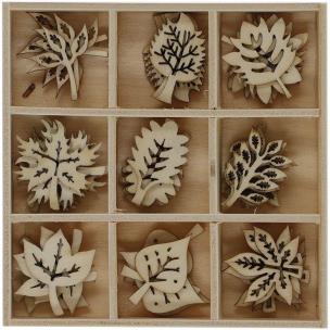 Opakowanie Drewniane dekoracje w pudełku mix 45szt