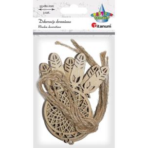 Opakowanie Drewniane zawieszki łapacze snów 3szt + sznurek